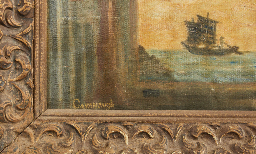 Midcentury Painting of an Asian Artist in His Studio