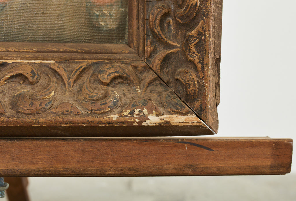 Midcentury Painting of an Asian Artist in His Studio