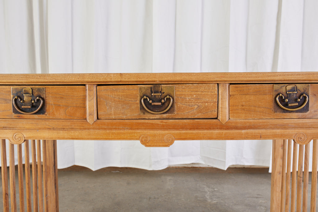 Chinese Qing Style Elm Writing Table Desk