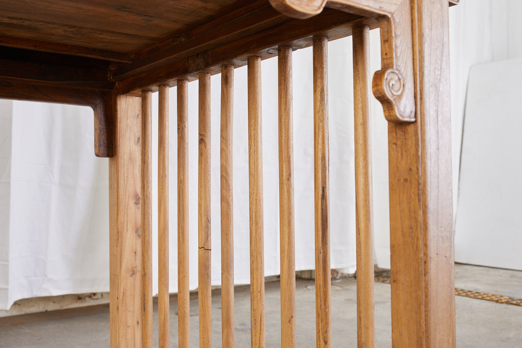 Chinese Qing Style Elm Writing Table Desk