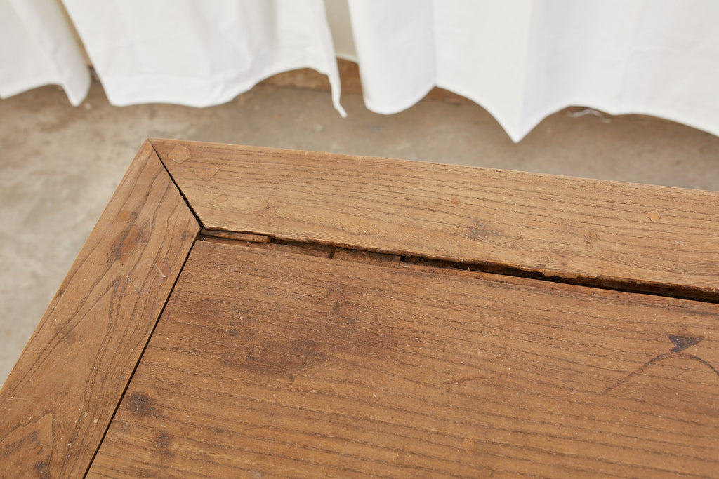 Chinese Qing Style Elm Writing Table Desk