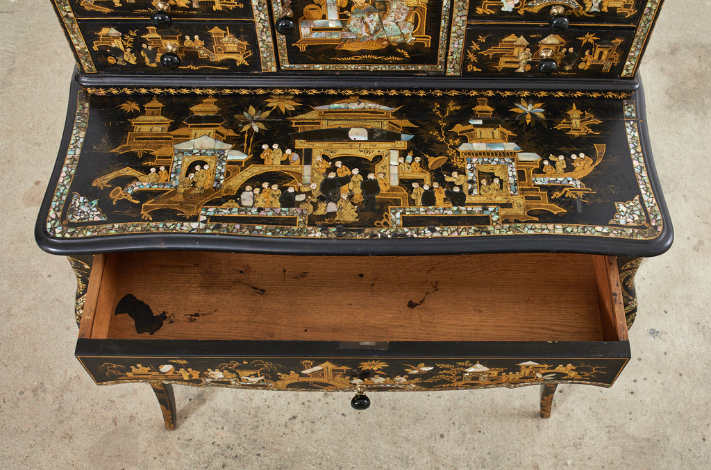 19th Century English Chinoiserie Ladies Secretaire Writing Table