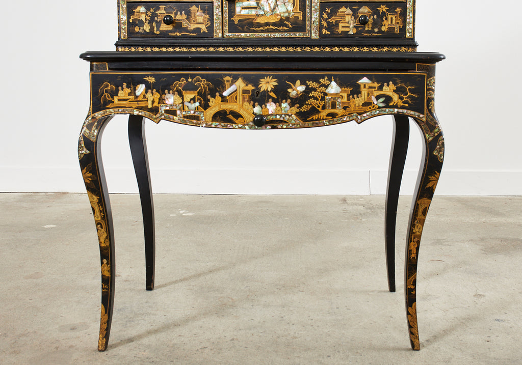 19th Century English Chinoiserie Ladies Secretaire Writing Table
