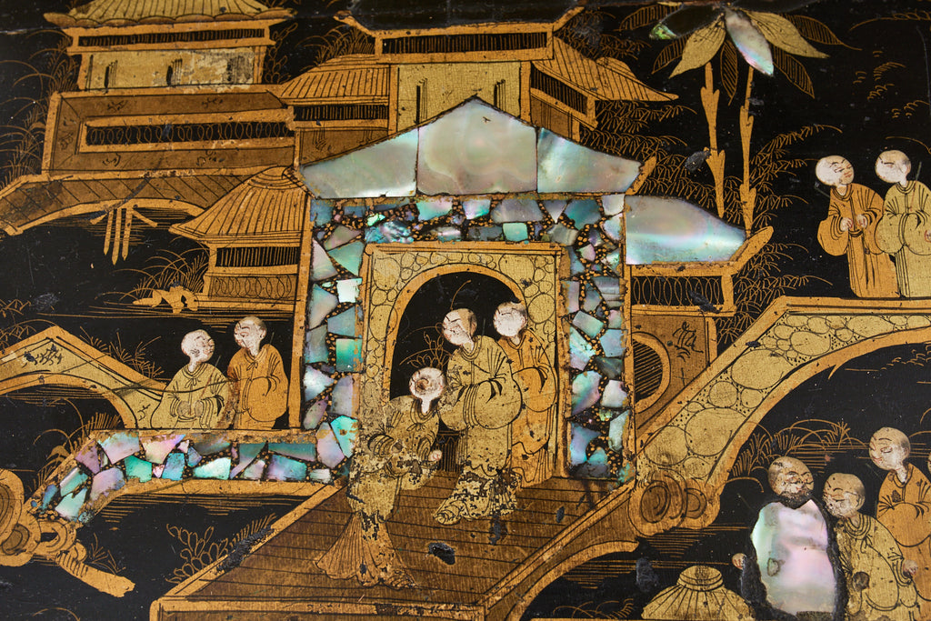 19th Century English Chinoiserie Ladies Secretaire Writing Table