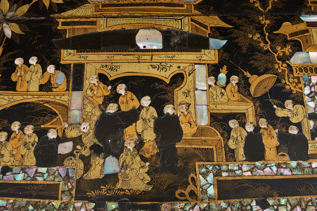 19th Century English Chinoiserie Ladies Secretaire Writing Table