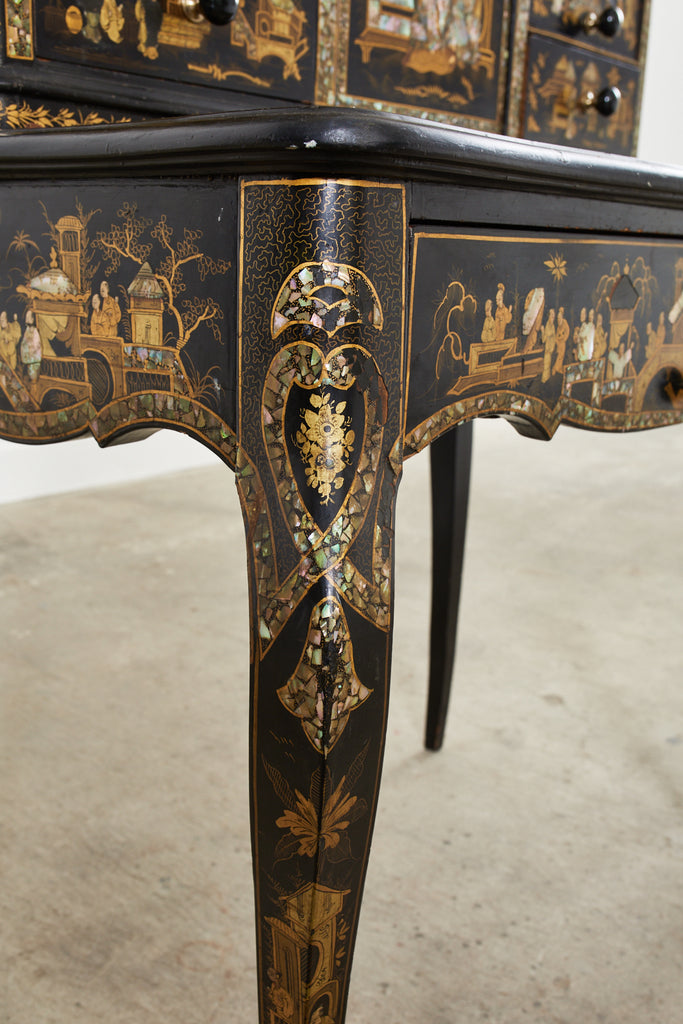 19th Century English Chinoiserie Ladies Secretaire Writing Table