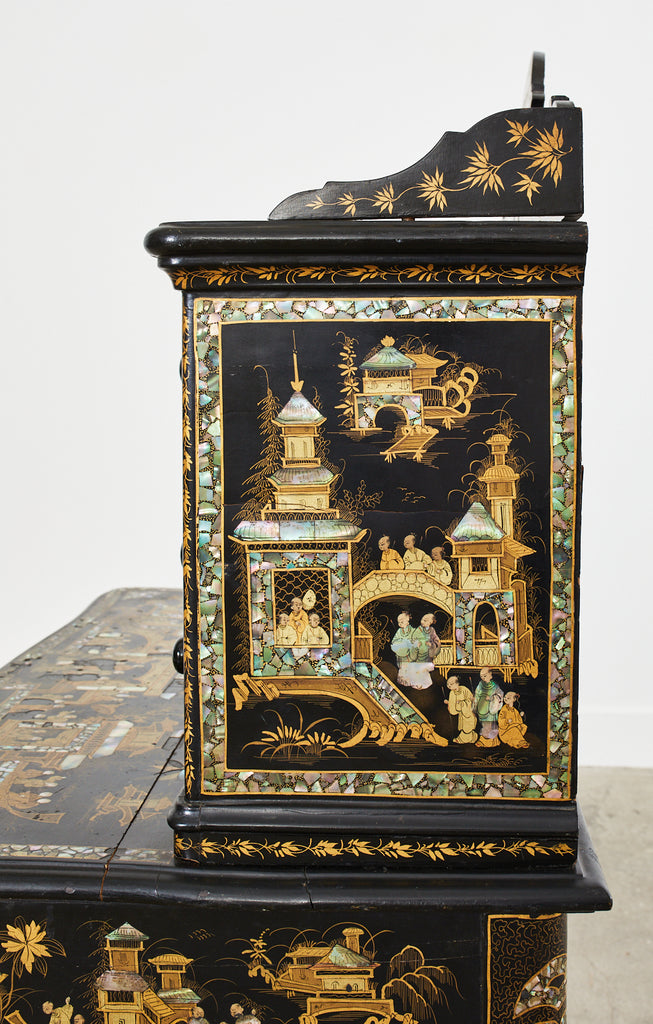 19th Century English Chinoiserie Ladies Secretaire Writing Table