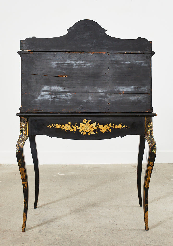 19th Century English Chinoiserie Ladies Secretaire Writing Table