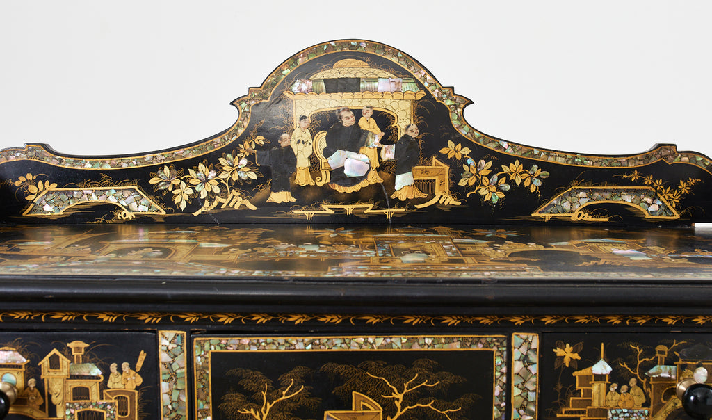 19th Century English Chinoiserie Ladies Secretaire Writing Table