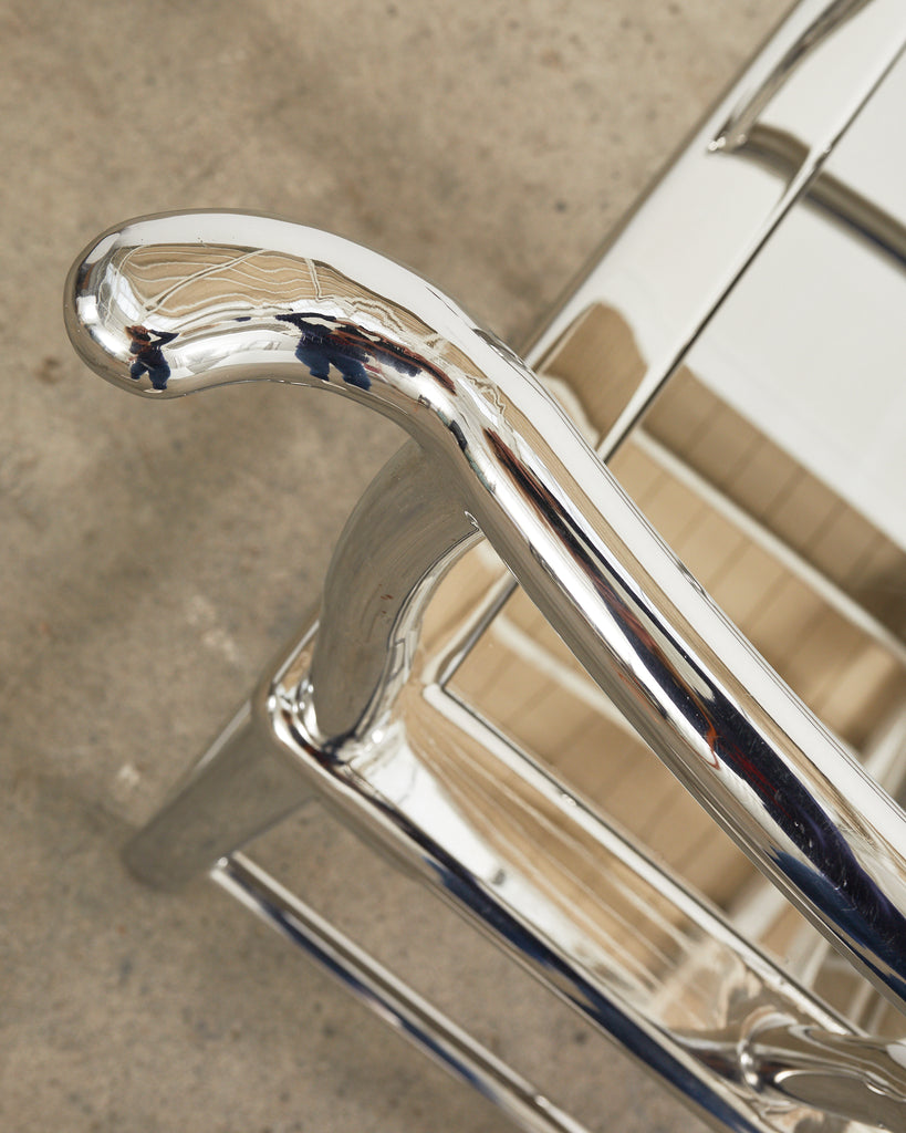 Chinese Ming Style Chromed Steel Officials Hat Chair