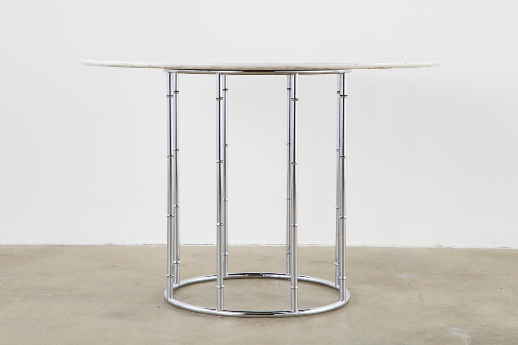 Midcentury Faux Bamboo Chrome and Formica Dining Table