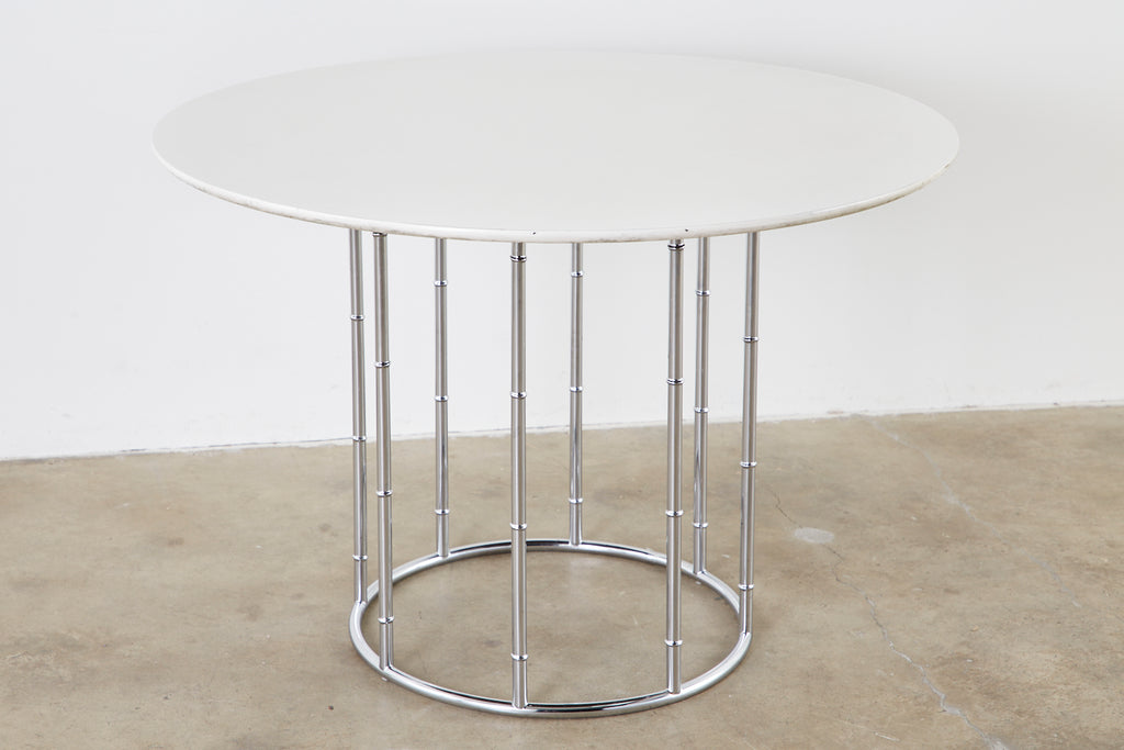 Midcentury Faux Bamboo Chrome and Formica Dining Table