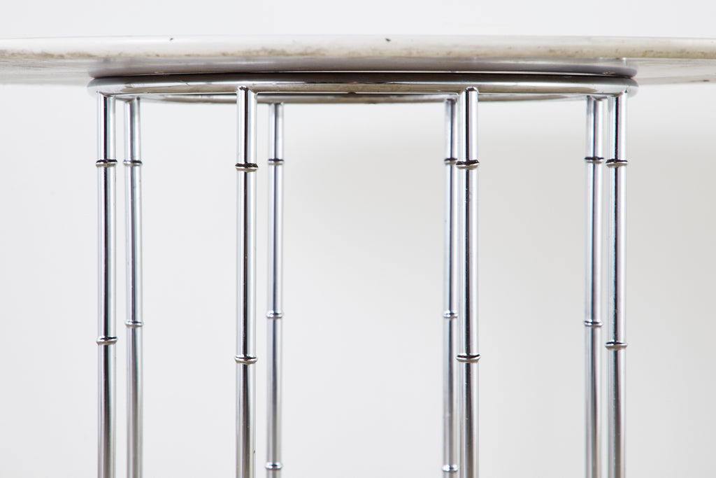 Midcentury Faux Bamboo Chrome and Formica Dining Table