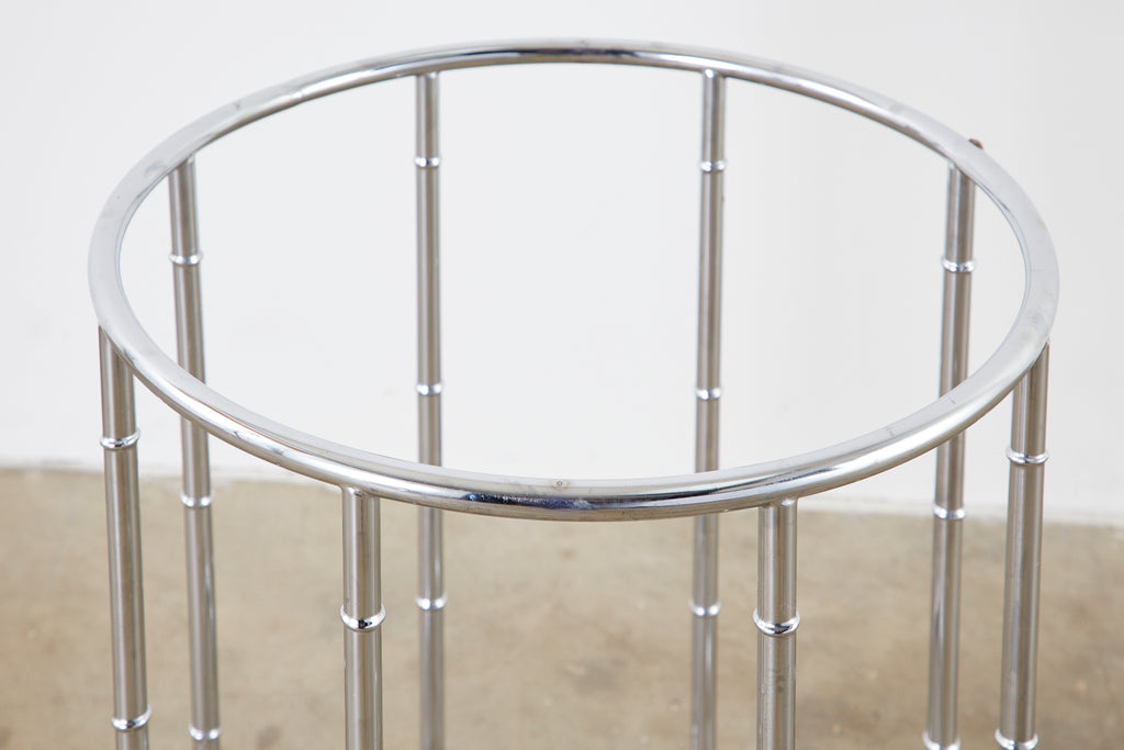 Midcentury Faux Bamboo Chrome and Formica Dining Table