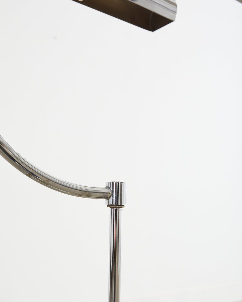 Pair of Mid-Century Modernist Chrome Gooseneck Floor Lamps