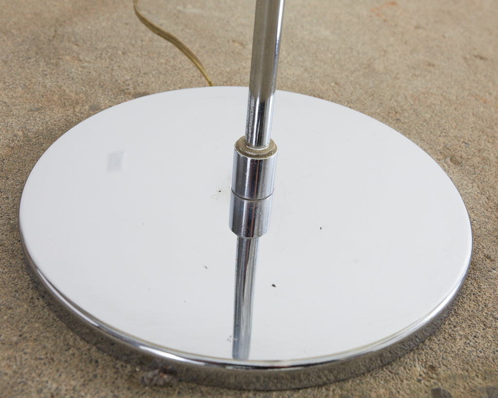 Pair of Mid-Century Modernist Chrome Gooseneck Floor Lamps