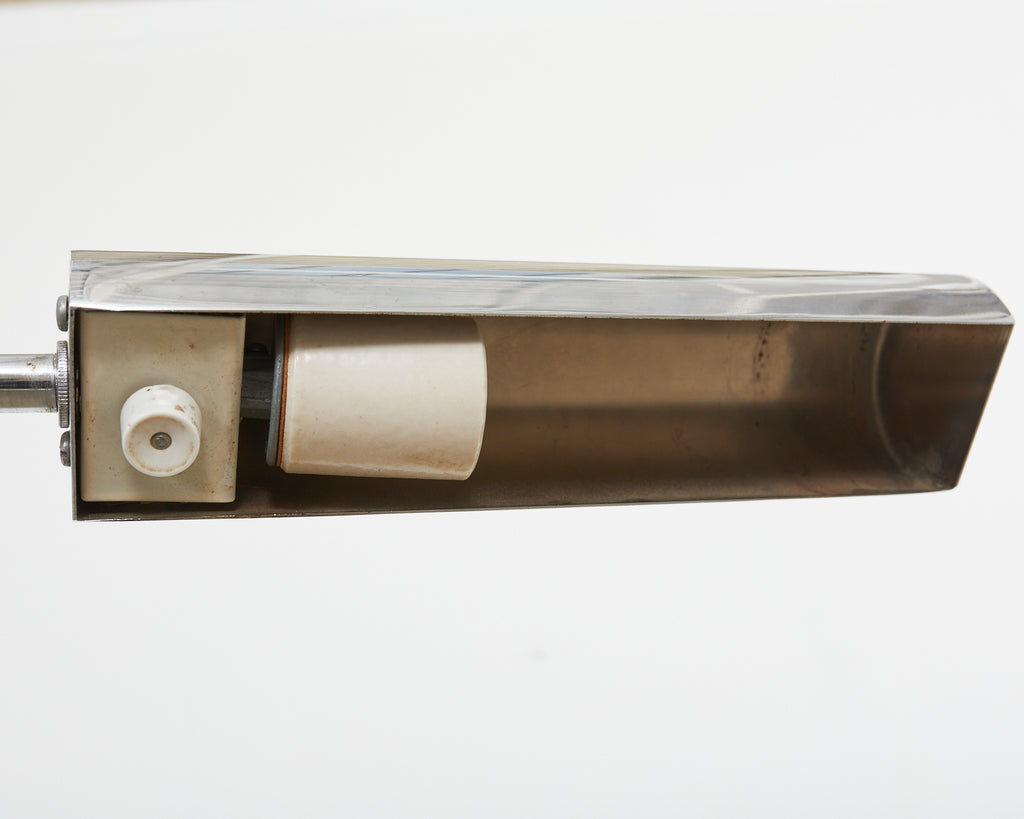 Pair of Mid-Century Modernist Chrome Gooseneck Floor Lamps