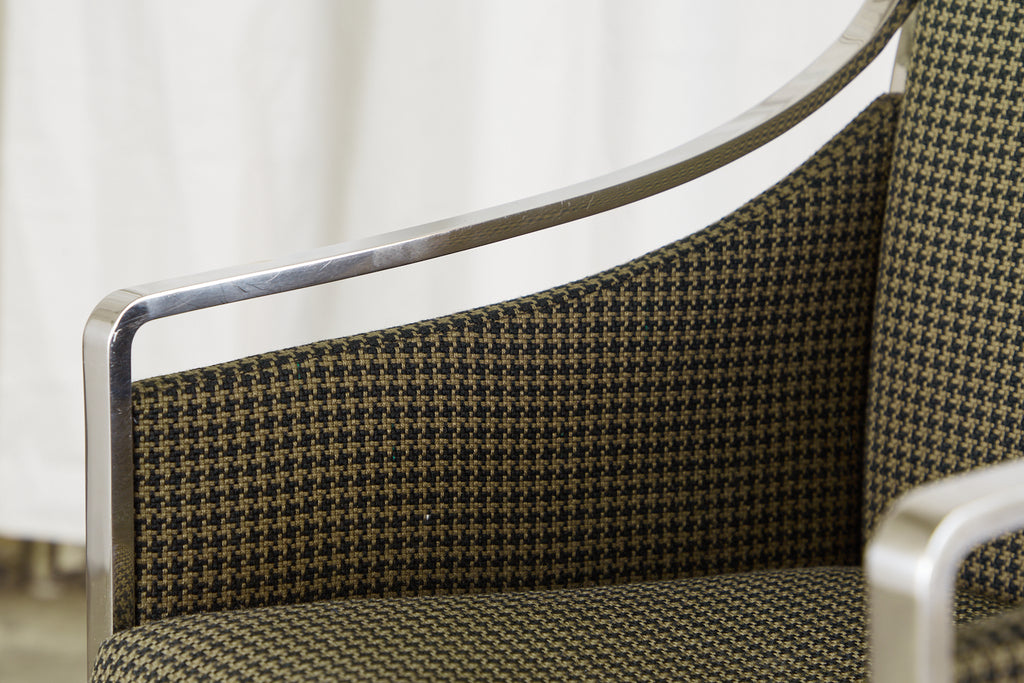 Set of Eight Bert England Midcentury Swivel Steel Armchairs