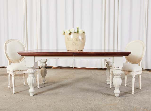 English Victorian Style Farmhouse Harvest Dining Table