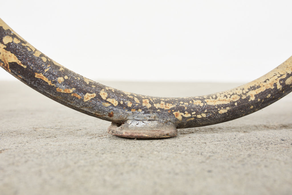 Italian Amalfi Style Glazed Stone and Iron Painted Garden Table