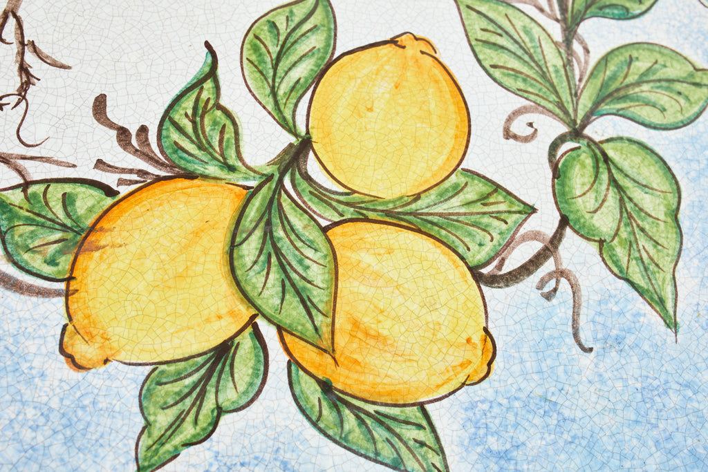 Italian Amalfi Style Glazed Stone and Iron Painted Garden Table