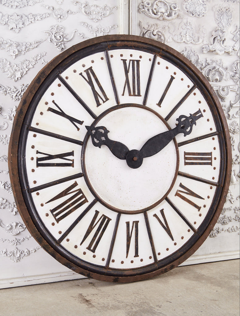 Decorative French Painted Tole and Iron Clock Face