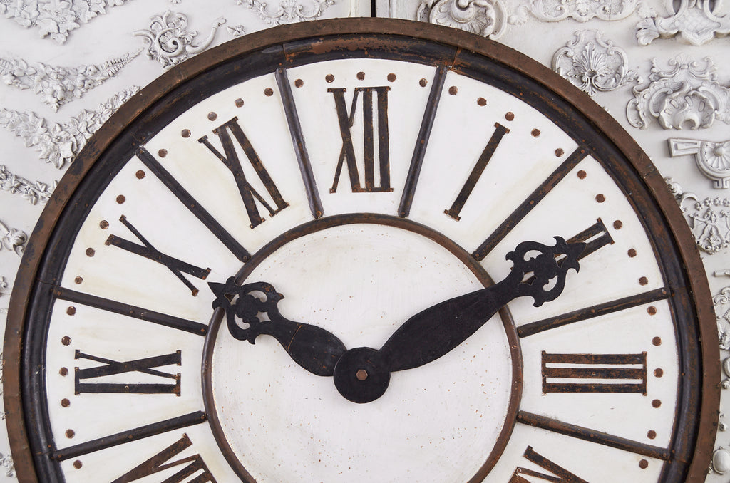 Decorative French Painted Tole and Iron Clock Face