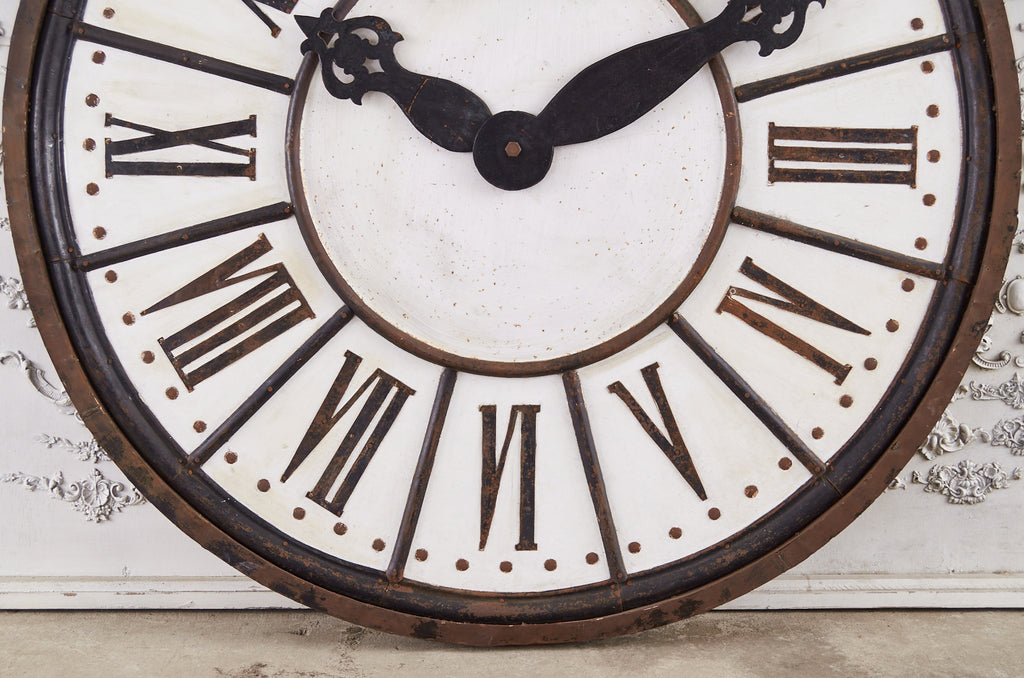 Decorative French Painted Tole and Iron Clock Face