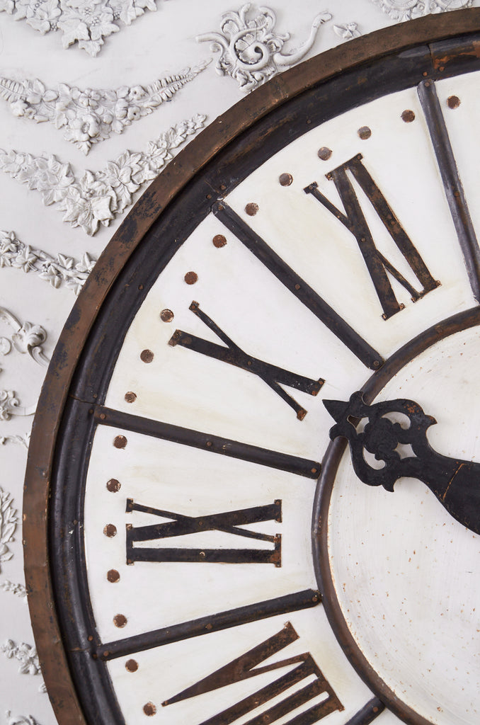 Decorative French Painted Tole and Iron Clock Face
