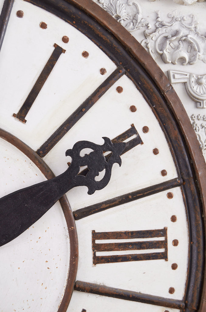 Decorative French Painted Tole and Iron Clock Face