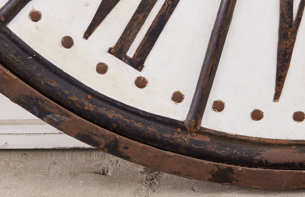 Decorative French Painted Tole and Iron Clock Face