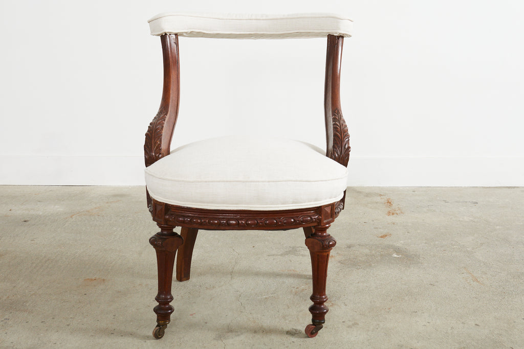 Pair of English Regency Period Mahogany Cock Fighting Chairs