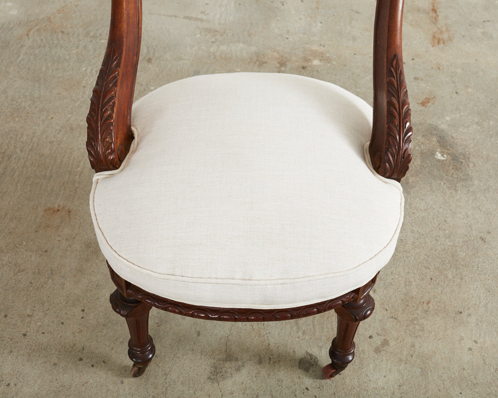 Pair of English Regency Period Mahogany Cock Fighting Chairs