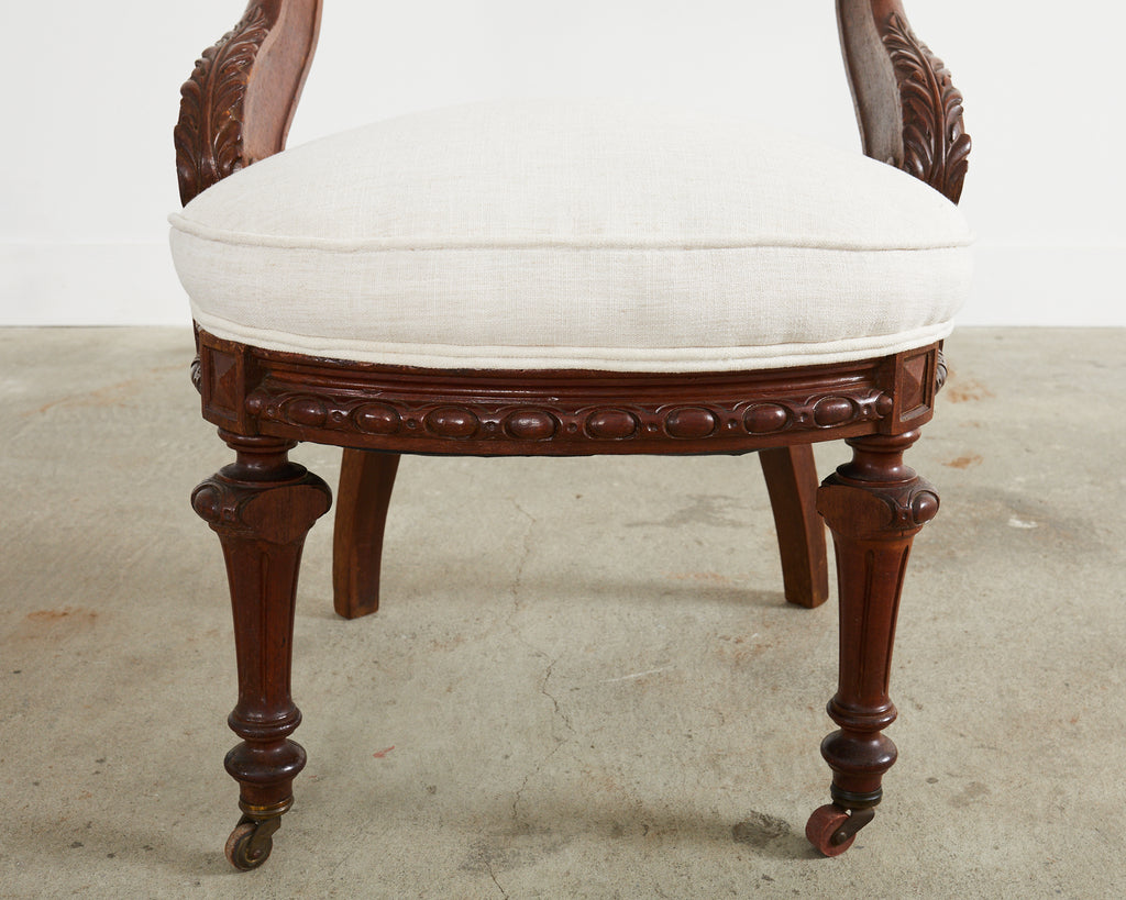 Pair of English Regency Period Mahogany Cock Fighting Chairs