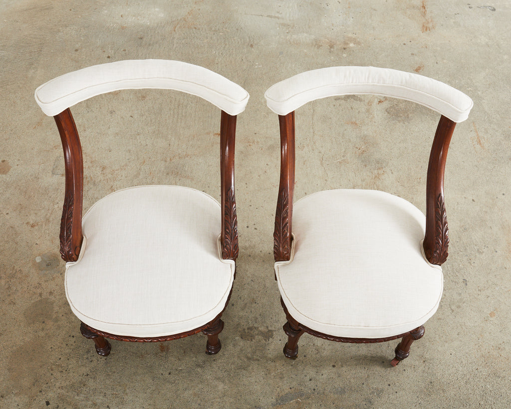 Pair of English Regency Period Mahogany Cock Fighting Chairs