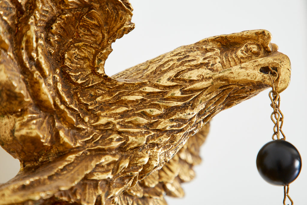 English Regency Style Giltwood Convex Girandole Mirror