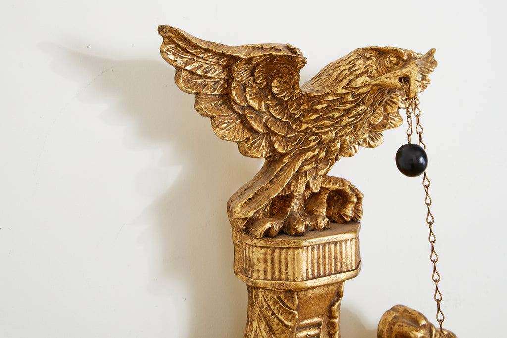 English Regency Style Giltwood Convex Girandole Mirror