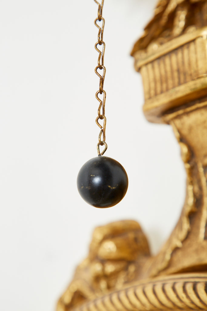 English Regency Style Giltwood Convex Girandole Mirror