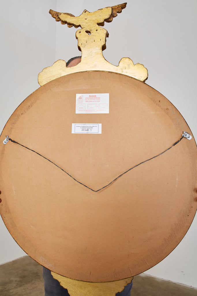 English Regency Style Giltwood Convex Girandole Mirror