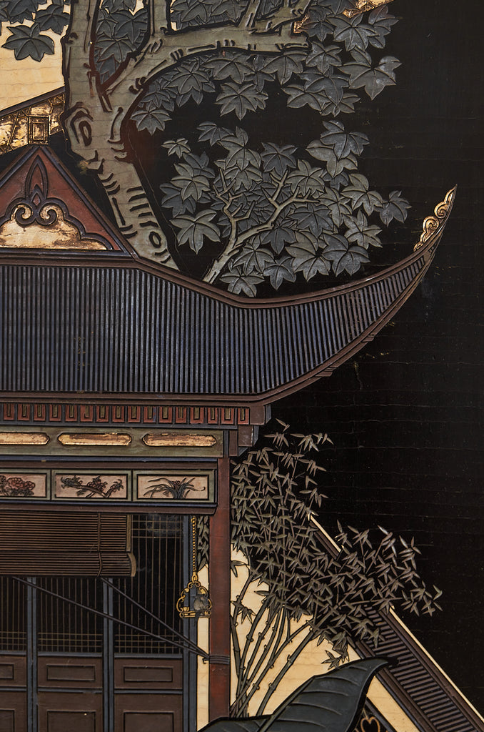 Chinese Export Eight Panel Coromandel Screen Six Beauties