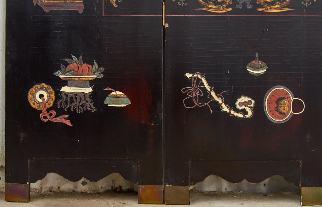 Chinese Export Twelve Panel Coromandel Screen Spring in Han Palace