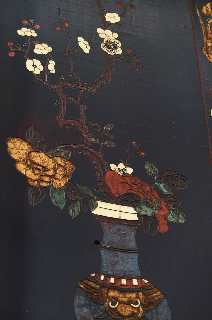 Chinese Export Twelve Panel Coromandel Screen Spring in Han Palace