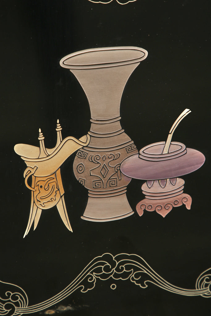 Chinese Export Four Panel Coromandel Screen Pastel Beauties