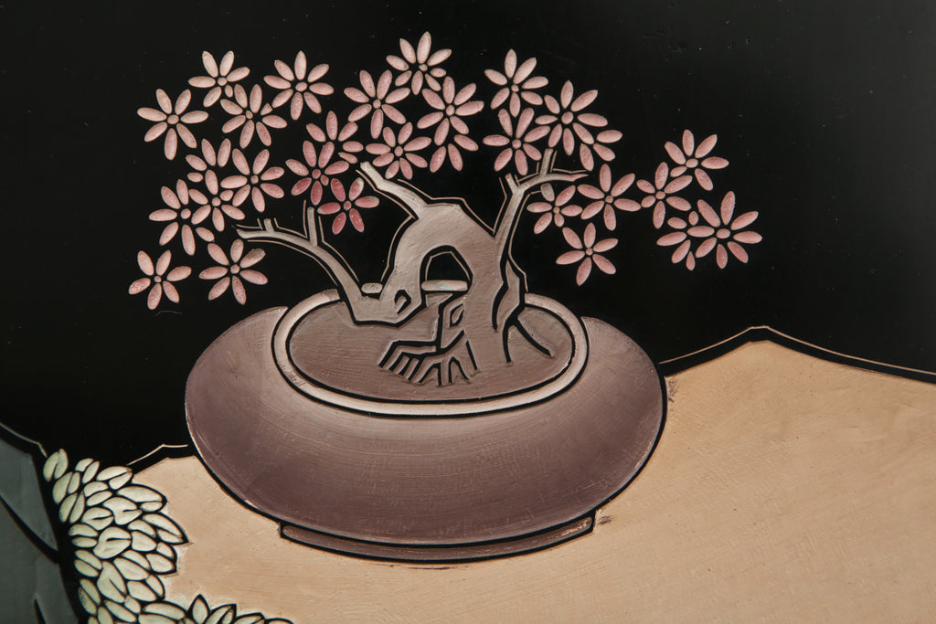 Chinese Export Four Panel Coromandel Screen Pastel Beauties