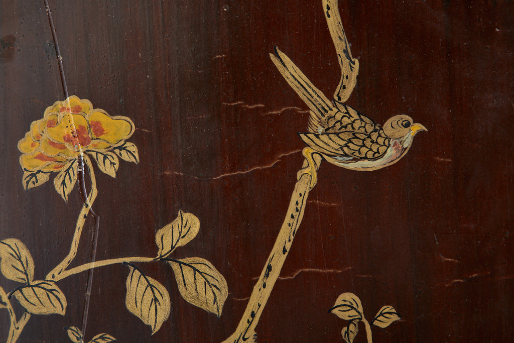 Chinese Qing Four Panel Carved Soapstone Coromandel Screen