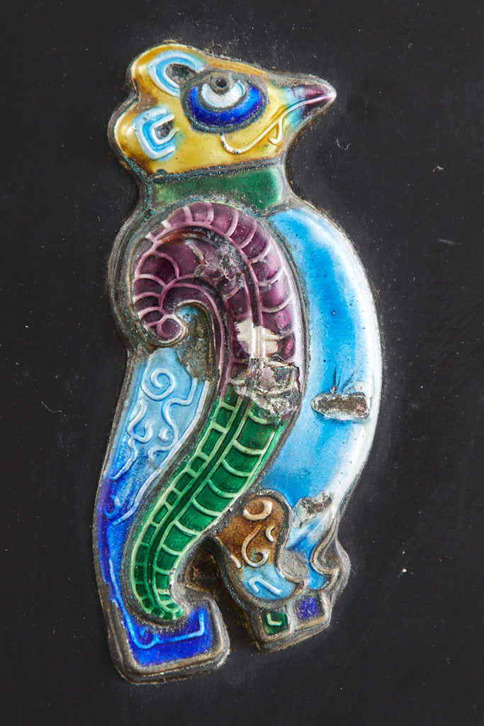 Chinese Export Six Panel Cloisonné Soapstone Coromandel Screen