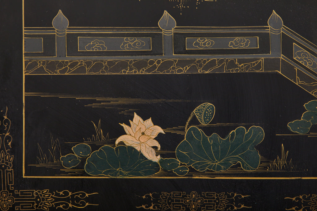 Chinese Export Six Panel Cloisonné Soapstone Coromandel Screen