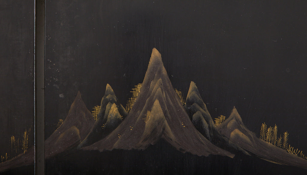 Chinese Export Six Panel Cloisonné Soapstone Coromandel Screen