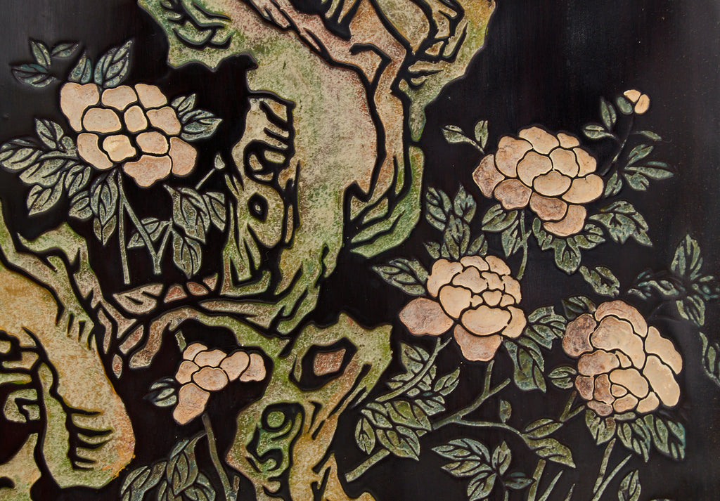 Gracie Studio Ming Style Lacquered Eight Panel Coromandel Screen