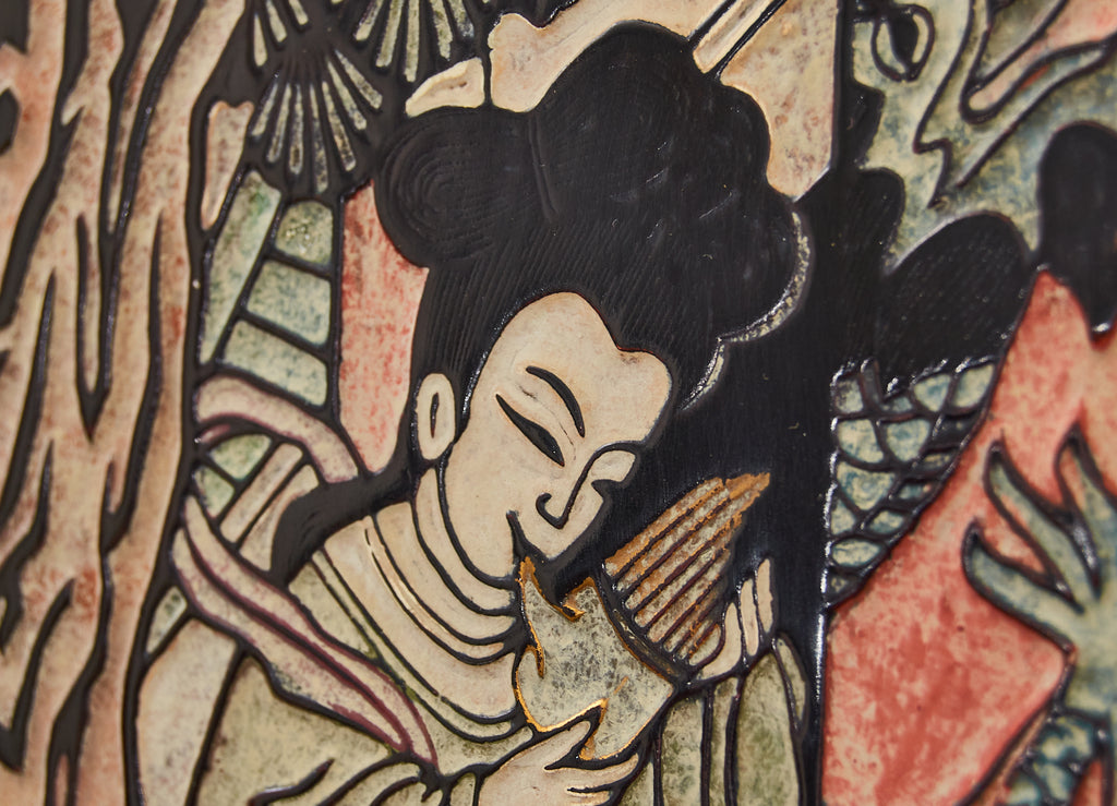 Gracie Studio Ming Style Lacquered Eight Panel Coromandel Screen